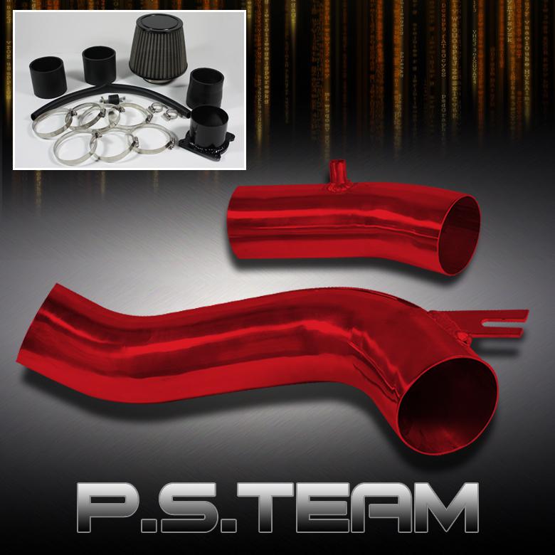 02-06 sentra spec-v red aluminum cold air intake+stainless washable mesh filter