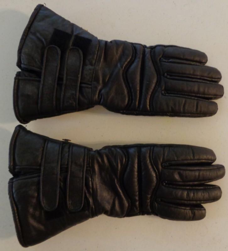 Xl black leather gauntlet motorcycle gloves great for harley honda yamaha 