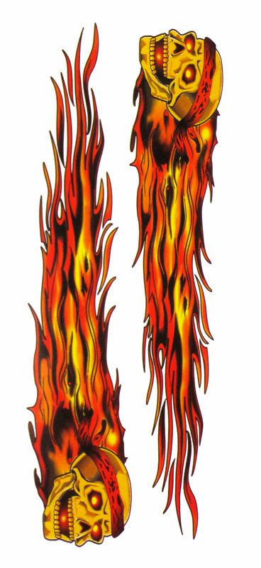 Flaming skull flame stickers forks windshield windscreen for harley davidson