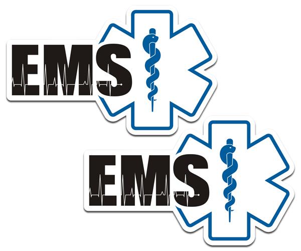 Ems decal set 3"x1.8" paramedic emt star of life first responder sticker zu1