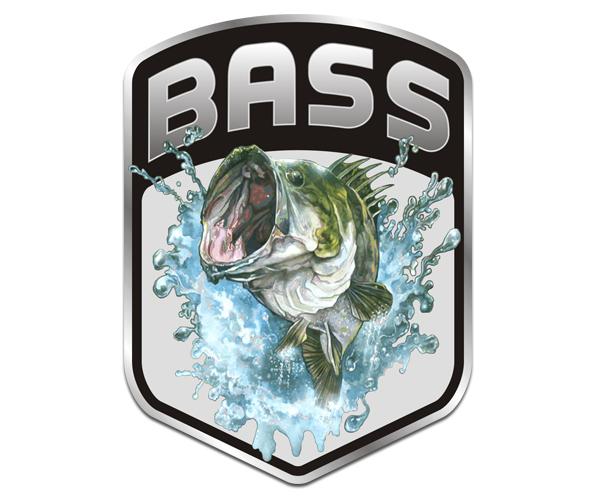 Bass masters fishing decal 5"x3.7" fish largemouth vinyl boat sticker bm2 zu1