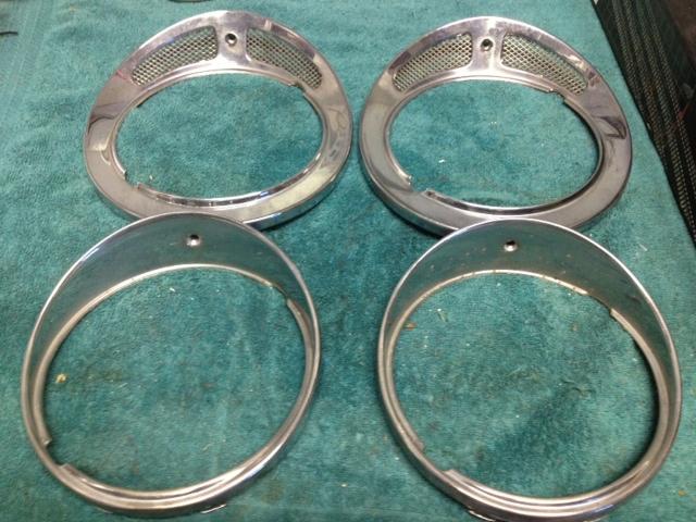 1987 jaguar xj6 headlight chrome rim/bezels – complete set (oem)