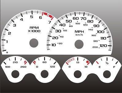 1999-2002 chevrolet camaro 120mph v6 instrument cluster white face gauges 98-02