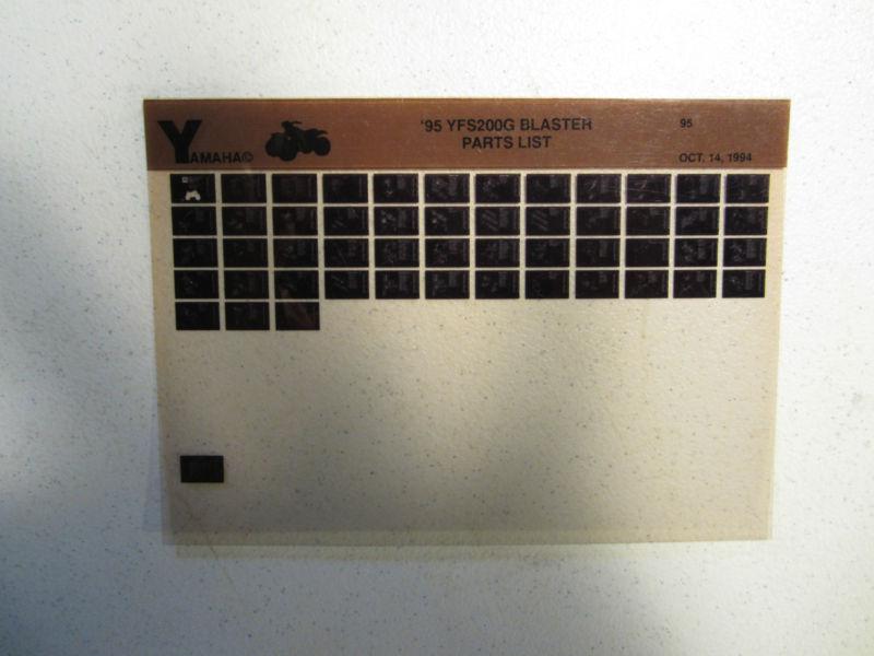 1995 yamaha atv yfs200g blaster microfiche parts list catalog yfs 200 g