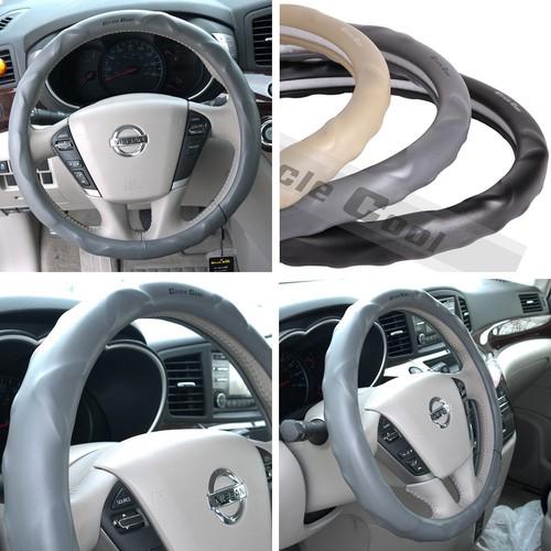 Fit hyundai kia subaru new black leather steering wheel cover 52002 14"-15" 38cm