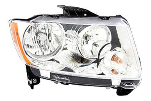 Replace ch2519139 - 11-12 jeep compass front rh headlight lens housing halogen