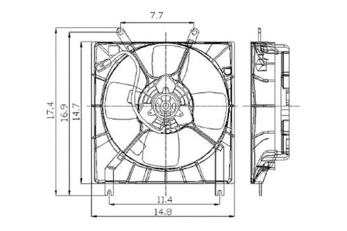 Replace mi3115106 - 97-02 mitsubishi mirage radiator fan assembly oe style part