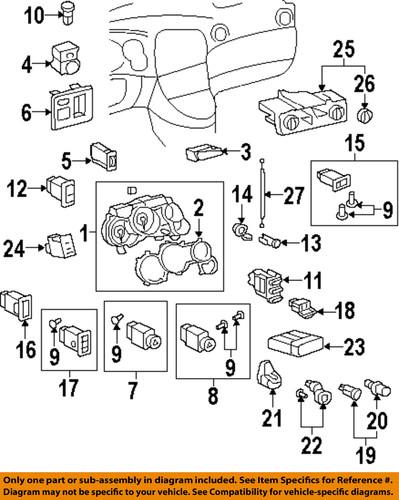 Toyota oem 8912112010 cluster & switches-light sensor