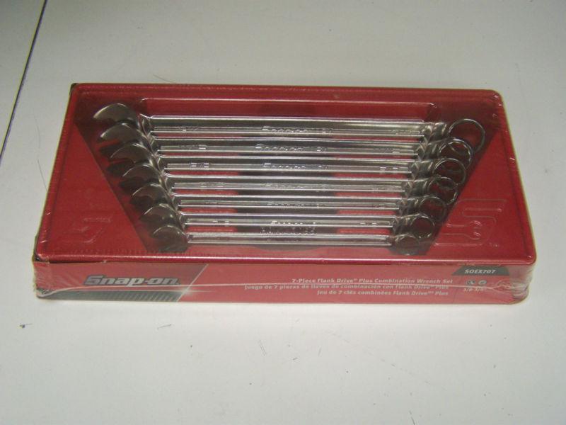 Snap-on soex707 7 piece 12-point sae flank drive plus combination wrench set.