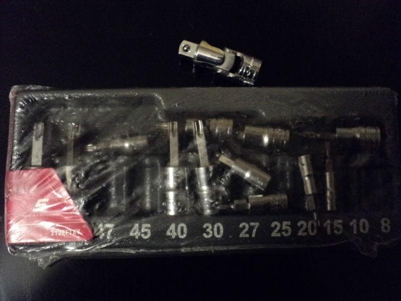 Snap on tool torx driver socket set new sealed 212eftxy + universal joint 