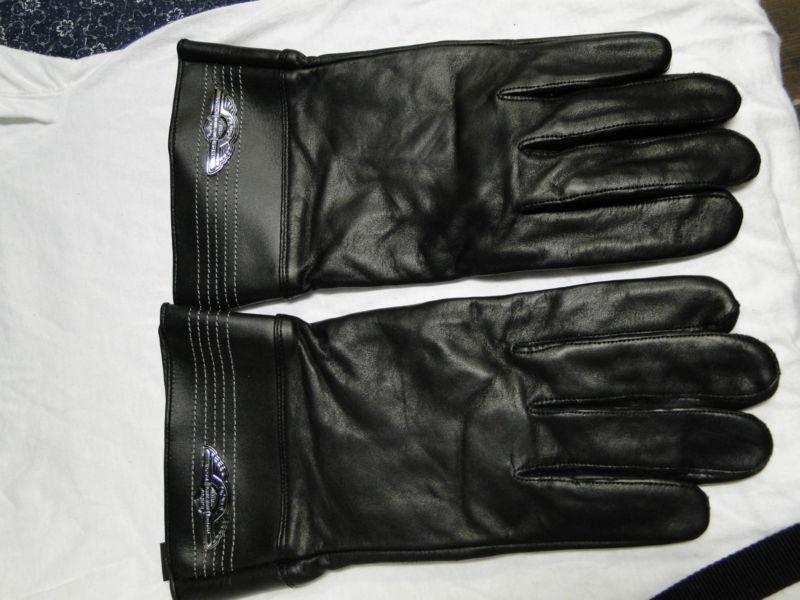 Harley-davidson  men's leather 100th anniversary gauntlet gloves