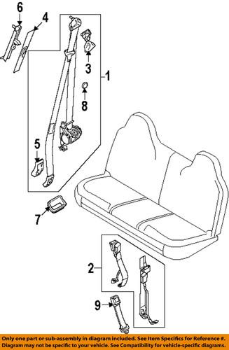 Ford oem 8c3z25611b60ab front seat belts-center seat belt