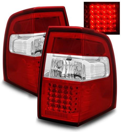 07-12 ford expedition euro red clear led aftermarket tail lights rear brake lamp