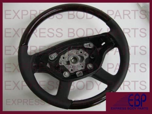 Mercedes s s550 s600 s63 s65 cl550 steering wheel black leather w/burl wood w221