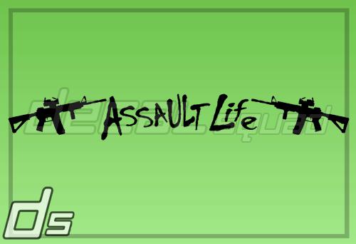 Assault life 20" vinyl decal truck car window sticker nra ar15 bushmaster m4