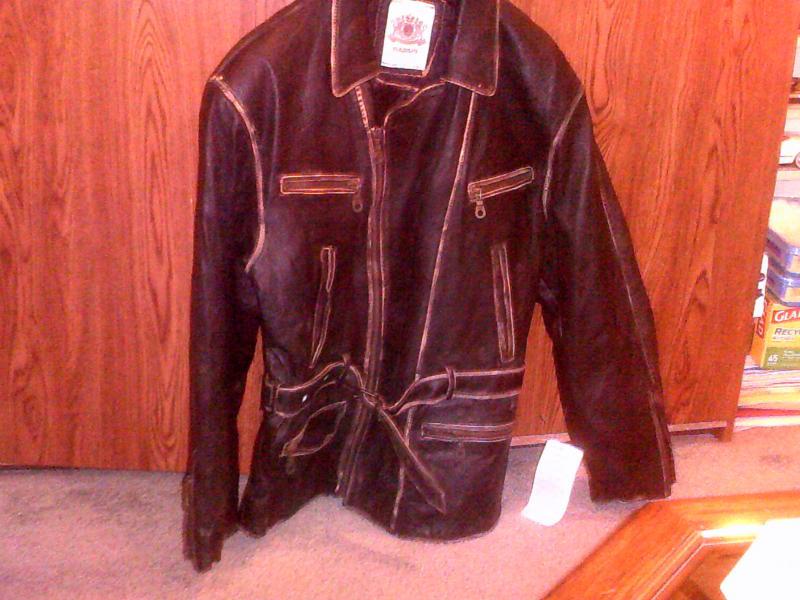 Radius old style leather motorcycle jacket