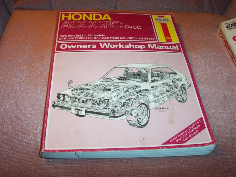 Honda accord haynes sevice manual1976-7982 all models