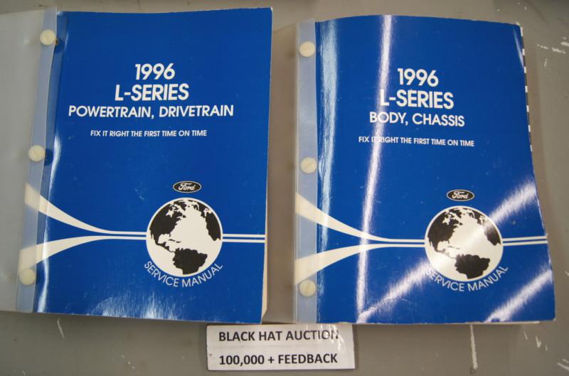 1996 ford l-series truck factory shop service repair manual 2 vol set oem books