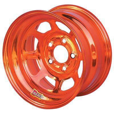 Aero race wheels 51 aerobrite orange chrome spun-formed wheel 15"x10" 5x5" pair