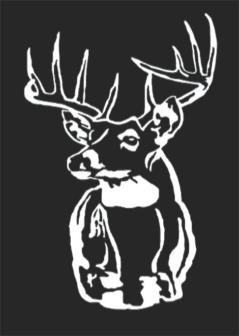 Very nice whitetail buck deer mount horns antlers vinyl decal 