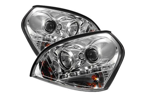 Spyder hytuc04drlc chrome clear projector headlights head light w leds