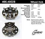 Centric parts 406.40028 rear hub assembly