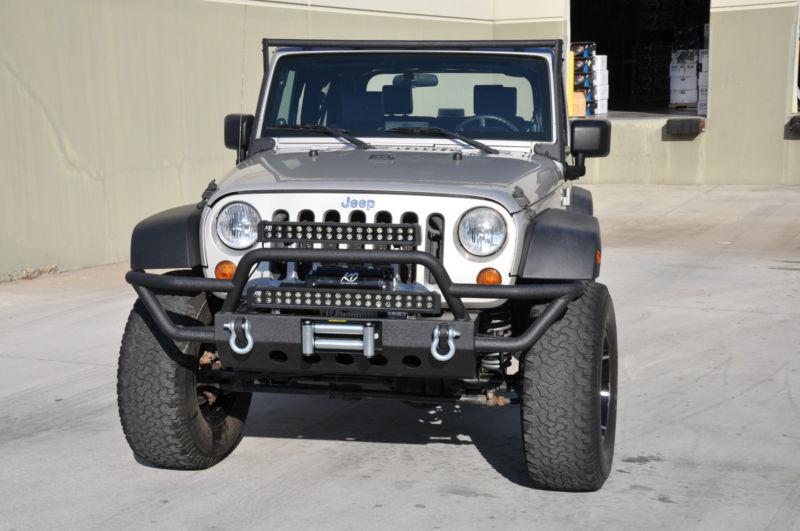 Jeep wrangler jk front winch bumper steel ko off road 02 rock crawler black