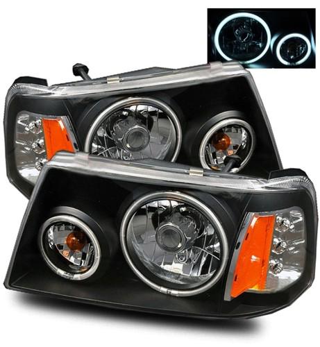 01-11 ford ranger ccfl angel eye halo aftermarket crystal headlights blackout