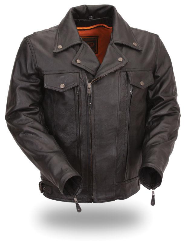 Men’s utility cruising jacket with soft naked touch cowhide 1.2-1.3mm