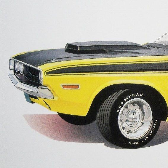 Dodge challenger 1970 1971 r/t se t/a 340+6 440 six-pack - 30 art prints posters