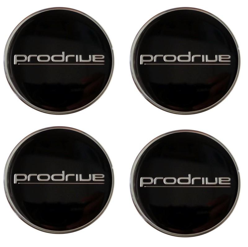 Set of 4 black prodrive wheel centre cap emblems badges 55mm subaru wrx sti