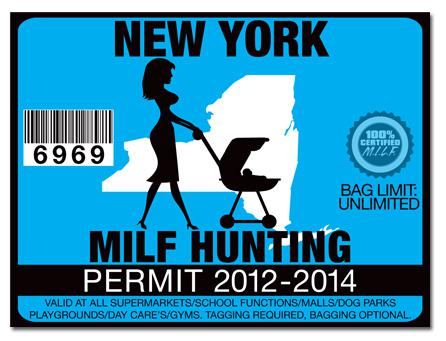 Milf hunting permit funny license decal sticker jdm drift nissan parts new york