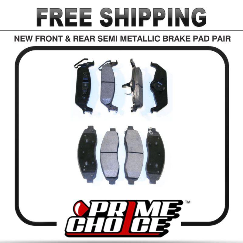 Premium front & rear metallic disc brake pads 2 full complete sets 4 pair 8 pads