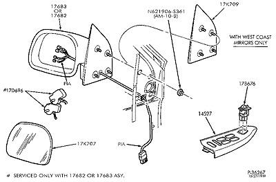 F81z17682aaacp mirror assy rear view outer 04 05 f250sd