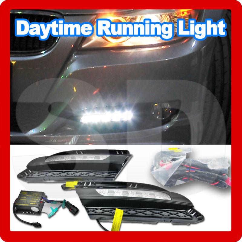 Bmw led daytime running light 3-series e90 e91 lci 09-11 facelifted fog 