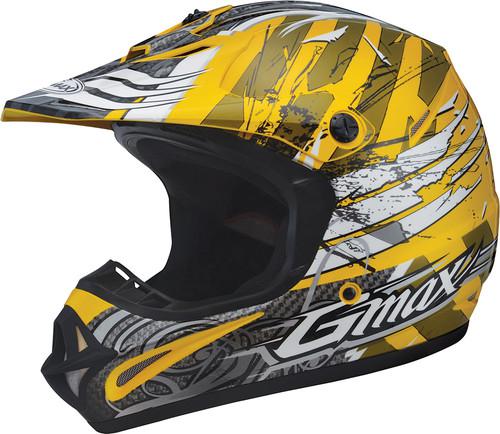 G-max gm46x-1 shredder motorcycle helmet shredder yellow/white large