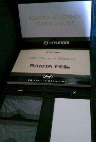 2003 hyundai santa fe  owners manual set w/case ~ oem 3-star