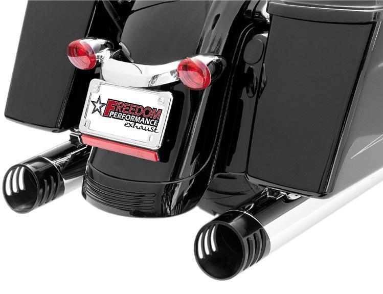 Freedom performance racing slip-ons - chrome body - black endcap  hd00178