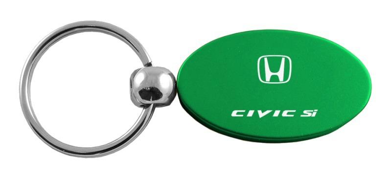 Honda civic si green oval metal key chain ring tag key fob logo lanyard