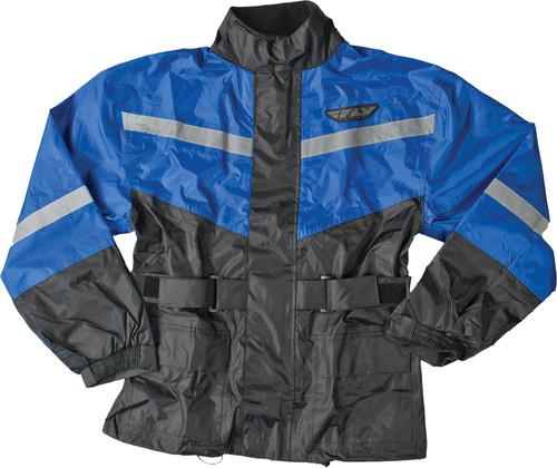 Fly racing 2-pc rainsuit black/blue medium