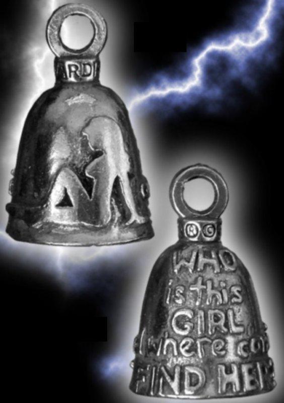 Pewter mudflap girl motorcycle guardian bell biker new