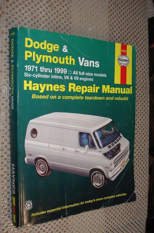 1971-1999 dodge & plymouth van shop manual service  98 97 96 95 94 93 92 91 90 