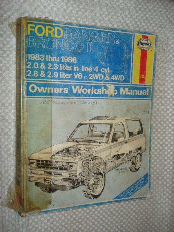 1983-1986 ford ranger bronco ii shop manual service book 1984 1985