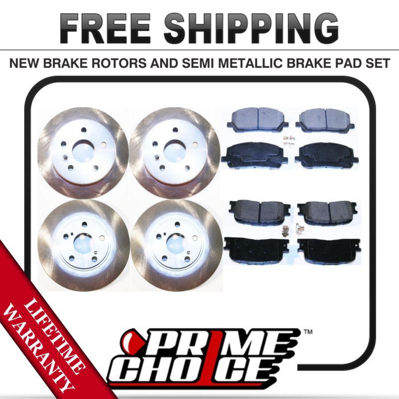 Front + rear kit (4) brake rotors & (8) brake pads with lifetime warranty