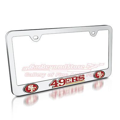 Nfl san francisco 49ers 3d metal license plate frame + free gift, licensed