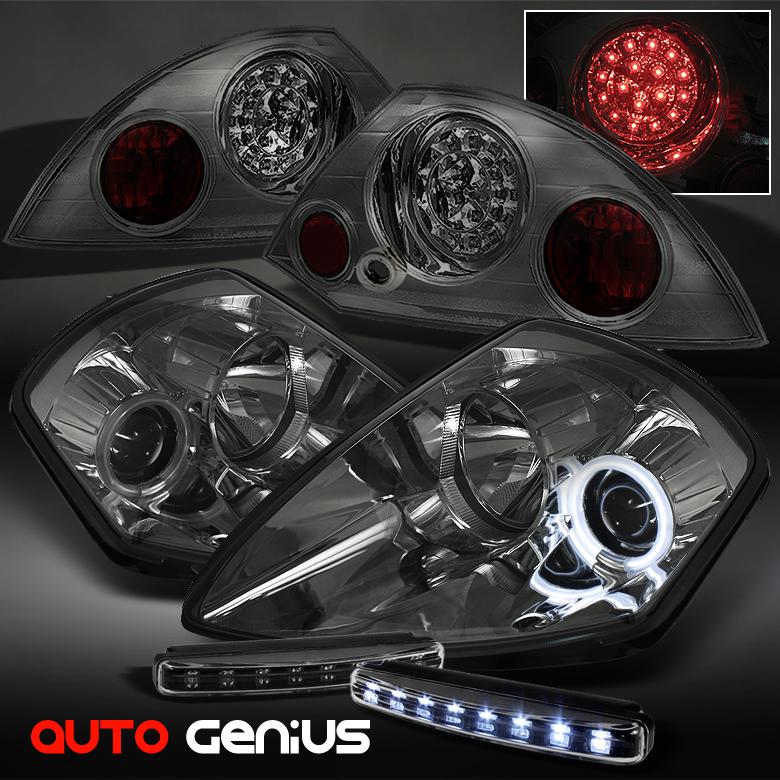 00-02 eclipse smoke ccfl projector headlights + philips-led tail lights +drl led