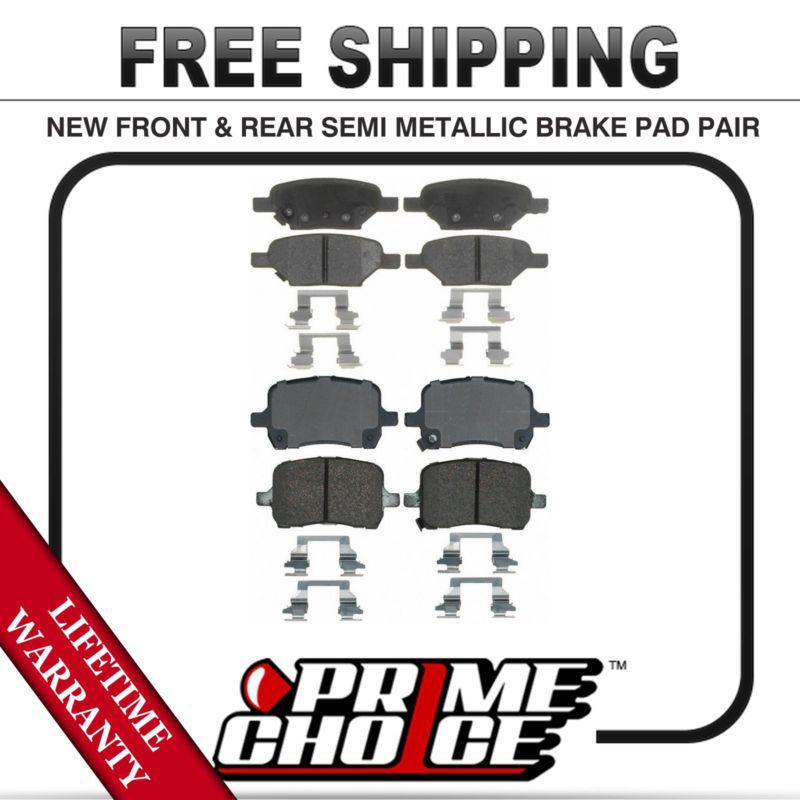 Complete set of front and rear premium brake pads with lifetime warranty