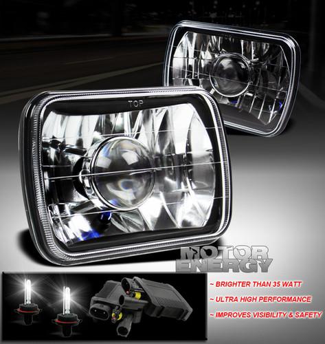 7x6 projector headlight+hid 50w 6000k black firebird omega montero mirage rabbit