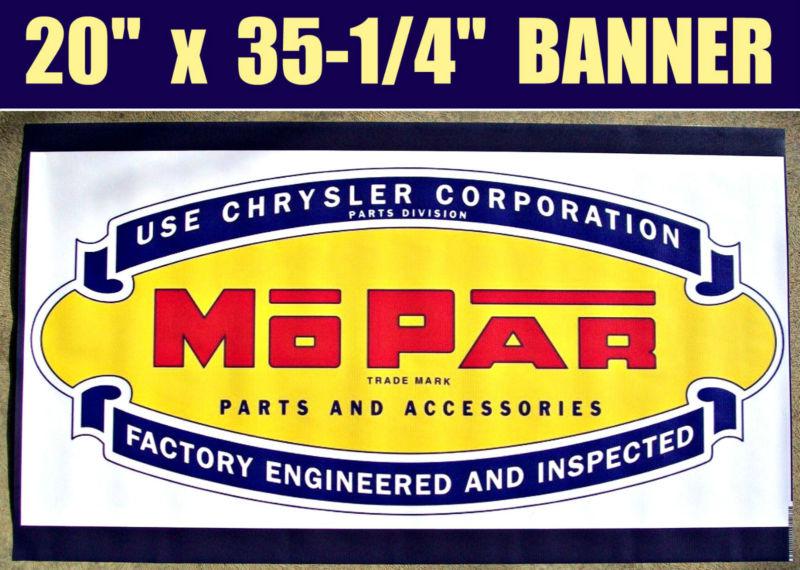 Nos ◆ mopar 1948 - 1953 parts vintage logo sales banner ◆ dodge plymouth desoto