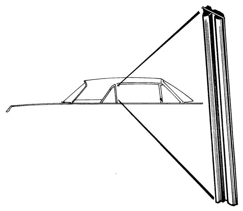 1961-1963 ford thunderbird front edge of quarter window seal